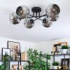 Ripoll Plafondlamp, Kogellampje Chroom, Rookkleurig, 6-lichts