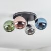 Chehalis Plafondlamp, Kogellampje Blauw, Chroom, Groen, Koperkleurig, Rookkleurig, 4-lichts