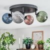Chehalis Plafondlamp, Kogellampje Blauw, Groen, Koperkleurig, Rookkleurig, 4-lichts