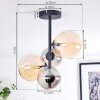 Chehalis Plafondlamp, Kogellampje 33 cm Amber, Rookkleurig, 4-lichts