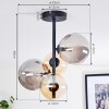 Chehalis Plafondlamp, Kogellampje 33 cm Amber, Rookkleurig, 4-lichts