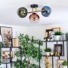 Koyoto Plafondlamp, Kogellampje Goud, Zwart, 3-lichts