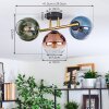 Koyoto Plafondlamp, Kogellampje Goud, Zwart, 3-lichts