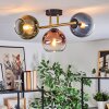 Koyoto Plafondlamp, Kogellampje Goud, Zwart, 3-lichts