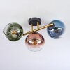 Koyoto Plafondlamp, Kogellampje Goud, Zwart, 3-lichts