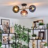 Koyoto Plafondlamp, Kogellampje Goud, Zwart, 3-lichts