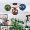 Gastor Plafondlamp, Kogellampje Goud, Zwart, 3-lichts