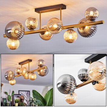 Chehalis Plafondlamp, Kogellampje Goud, Zwart, 8-lichts