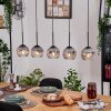 Ripoll Hanglamp, Kogellampje, Hanglamp Natuurlijke kleuren, Zwart, 5-lichts