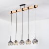Ripoll Hanglamp, Kogellampje, Hanglamp Natuurlijke kleuren, Zwart, 5-lichts