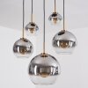 Koyoto Hanglamp, Kogellampje, Hanglamp Goud, Zwart, 5-lichts