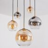 Koyoto Hanglamp, Kogellampje, Hanglamp Goud, Zwart, 5-lichts