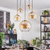 Koyoto Hanglamp, Kogellampje, Hanglamp Goud, Zwart, 5-lichts