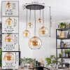 Koyoto Hanglamp, Kogellampje, Hanglamp Goud, Zwart, 5-lichts
