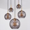 Koyoto Hanglamp, Kogellampje, Hanglamp Goud, Zwart, 5-lichts