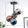 Chehalis Plafondlamp, Kogellampje 27 cm Blauw, Chroom, Groen, Koperkleurig, Rookkleurig, 4-lichts