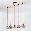 Ripoll Hanglamp, Kogellampje, Hanglamp Natuurlijke kleuren, Zwart, 5-lichts