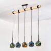 Ripoll Hanglamp, Kogellampje, Hanglamp Natuurlijke kleuren, Zwart, 5-lichts