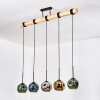 Ripoll Hanglamp, Kogellampje, Hanglamp Natuurlijke kleuren, Zwart, 5-lichts