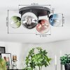 Chehalis Plafondlamp, Kogellampje Blauw, Chroom, Groen, Duidelijk, Koperkleurig, Rookkleurig, 4-lichts