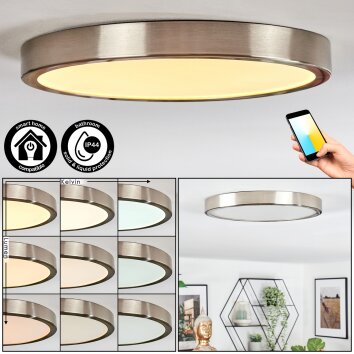 Finsrud Plafondlamp, Paneel LED Nikkel mat, 1-licht