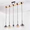 Ripoll Hanglamp, Kogellampje, Hanglamp Natuurlijke kleuren, Zwart, 5-lichts