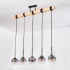 Ripoll Hanglamp, Kogellampje, Hanglamp Natuurlijke kleuren, Zwart, 5-lichts