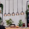 Ripoll Hanglamp, Kogellampje, Hanglamp Natuurlijke kleuren, Zwart, 5-lichts