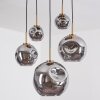 Ripoll Hanglamp, Kogellampje, Hanglamp Goud, Zwart, 5-lichts