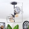 Chehalis Plafondlamp, Kogellampje 33 cm Amber, Duidelijk, Rookkleurig, 4-lichts