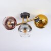 Koyoto Plafondlamp, Kogellampje Goud, Zwart, 3-lichts