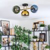 Koyoto Plafondlamp, Kogellampje Goud, Zwart, 3-lichts