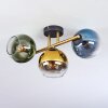 Koyoto Plafondlamp, Kogellampje Goud, Zwart, 3-lichts