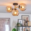 Koyoto Plafondlamp, Kogellampje Goud, Zwart, 3-lichts