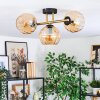 Koyoto Plafondlamp, Kogellampje Goud, Zwart, 3-lichts