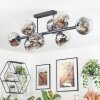 Ripoll Plafondlamp, Kogellampje Chroom, Duidelijk, Rookkleurig, 8-lichts