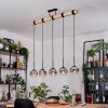 Ripoll Hanglamp, Kogellampje, Hanglamp Natuurlijke kleuren, Zwart, 5-lichts
