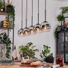 Ripoll Hanglamp, Kogellampje, Hanglamp Natuurlijke kleuren, Zwart, 5-lichts