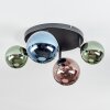Chehalis Plafondlamp, Kogellampje Blauw, Groen, Koperkleurig, 4-lichts