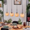 Basto Hanglamp, Hanglamp Natuurlijke kleuren, Zwart, 4-lichts