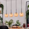 Basto Hanglamp, Hanglamp Natuurlijke kleuren, Zwart, 4-lichts