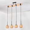 Basto Hanglamp, Hanglamp Natuurlijke kleuren, Zwart, 4-lichts