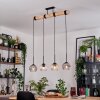 Koyoto Hanglamp, Kogellampje, Hanglamp Natuurlijke kleuren, Zwart, 4-lichts