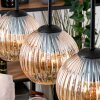 Koyoto Hanglamp, Kogellampje, Hanglamp Natuurlijke kleuren, Zwart, 4-lichts