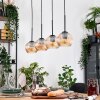 Koyoto Hanglamp, Kogellampje, Hanglamp Natuurlijke kleuren, Zwart, 4-lichts