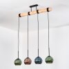 Koyoto Hanglamp, Kogellampje, Hanglamp Natuurlijke kleuren, Zwart, 4-lichts