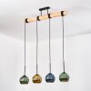 Koyoto Hanglamp, Kogellampje, Hanglamp Natuurlijke kleuren, Zwart, 4-lichts