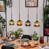 Koyoto Hanglamp, Kogellampje, Hanglamp Natuurlijke kleuren, Zwart, 4-lichts