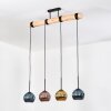 Koyoto Hanglamp, Kogellampje, Hanglamp Natuurlijke kleuren, Zwart, 4-lichts