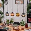 Koyoto Hanglamp, Kogellampje, Hanglamp Natuurlijke kleuren, Zwart, 4-lichts